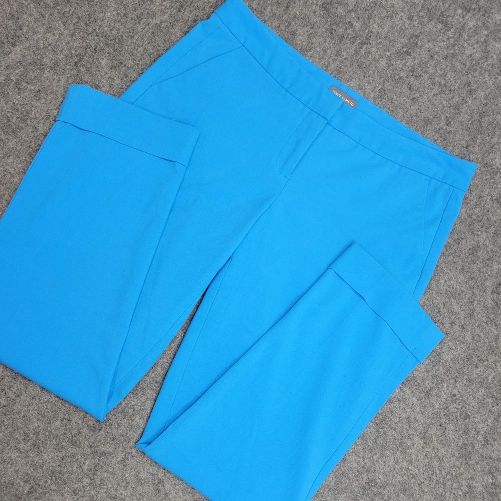 Vince Camuto Pants Womens 6 Blue Chino Work Career Mid Rise Cuffed Straight Leg